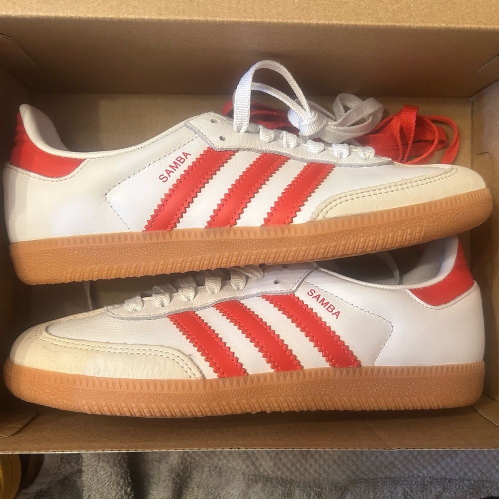 Adidas White/red stripes OG Sambas 7W